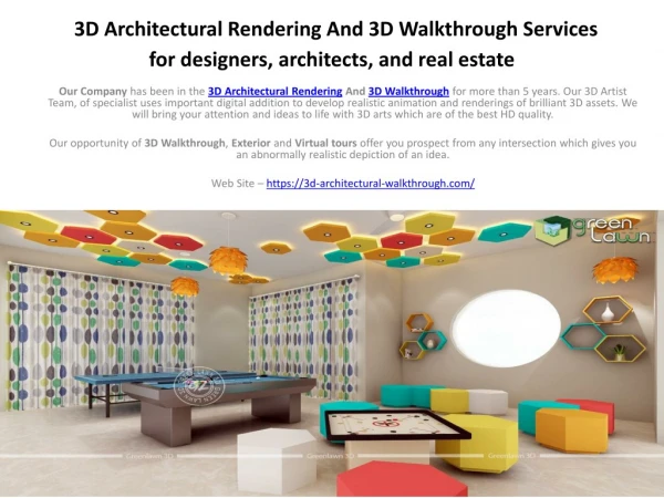 3D Architectural Rendering And 3D Walkthrough Services for designers, architects, and real estate