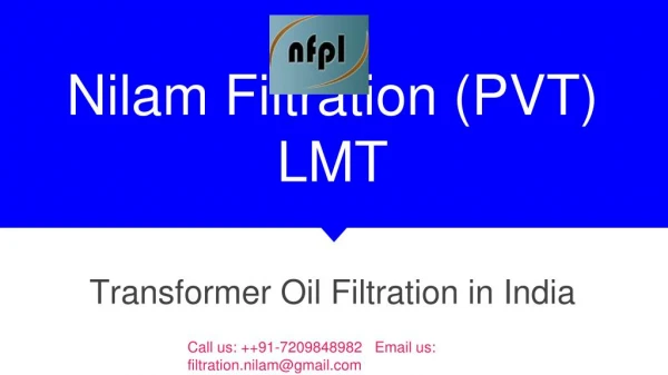 Transformer Oil Filtration Services in India