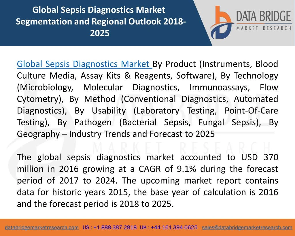 global sepsis diagnostics market segmentation