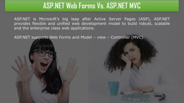 ASP.NET Web Forms Vs. ASP.NET MVC