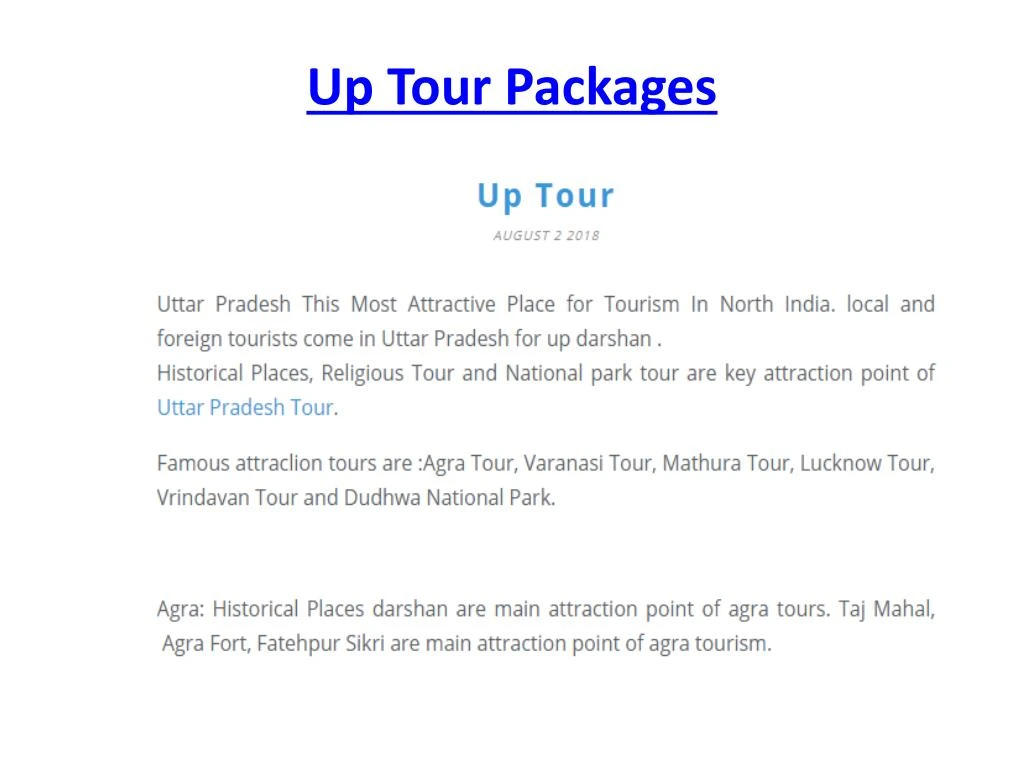 up tour packages