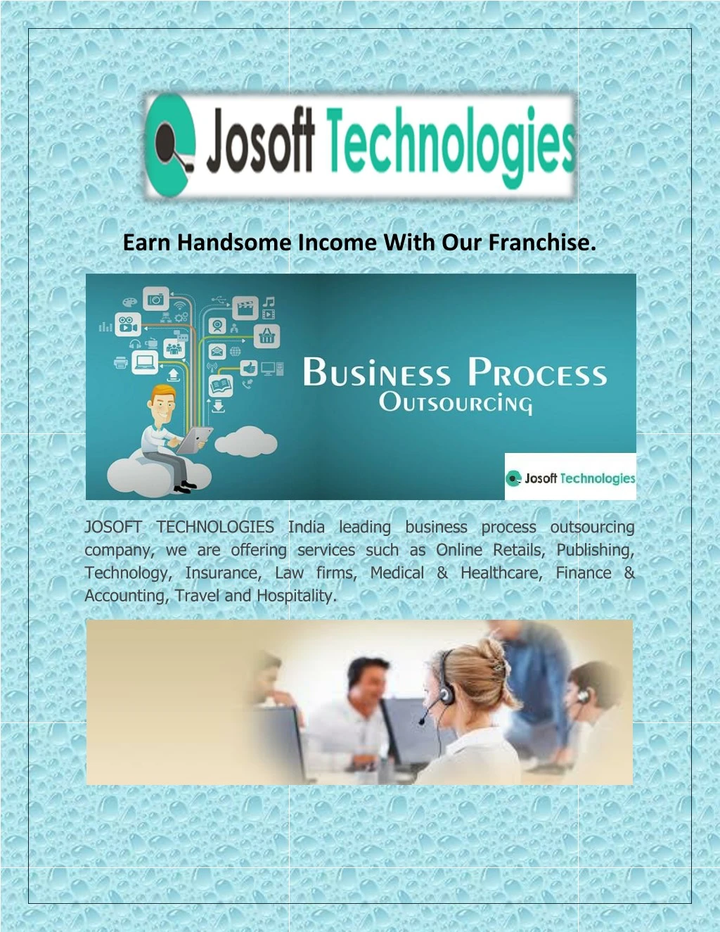 earn handsome income with our franchise