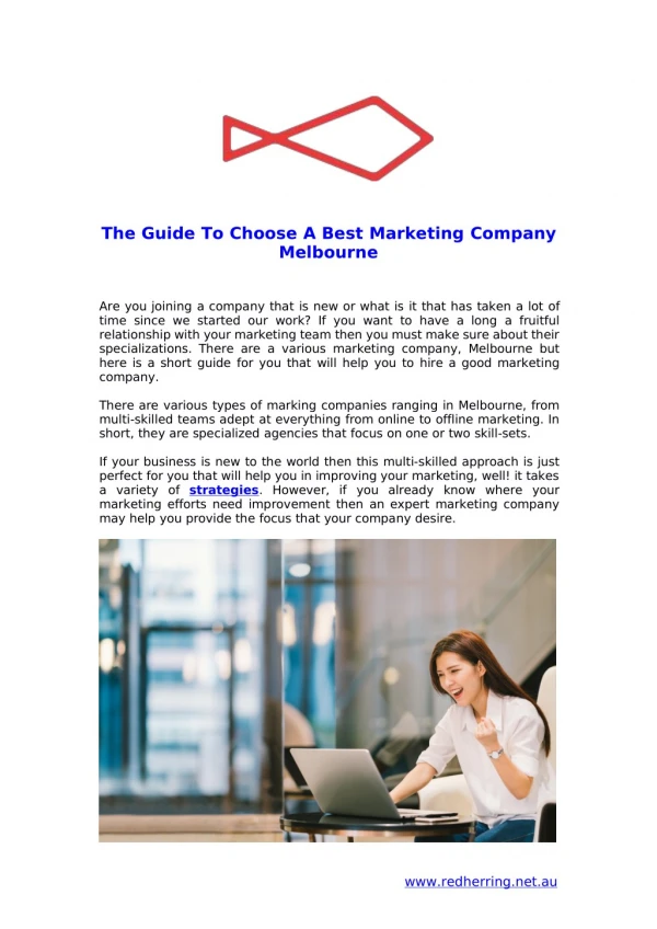 The Guide To Choose A Best Marketing Company Melbourne