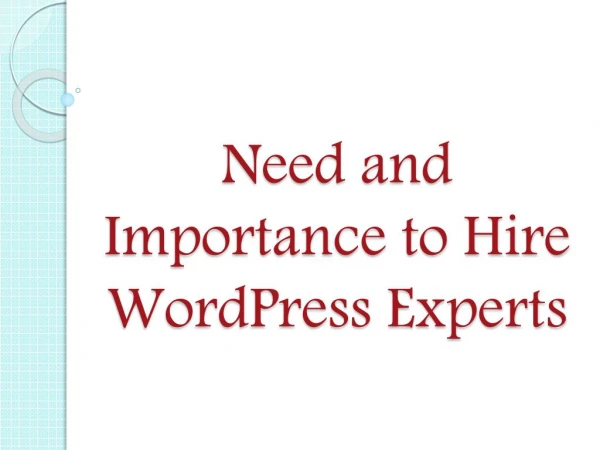 Need and Importance to Hire WordPress Experts