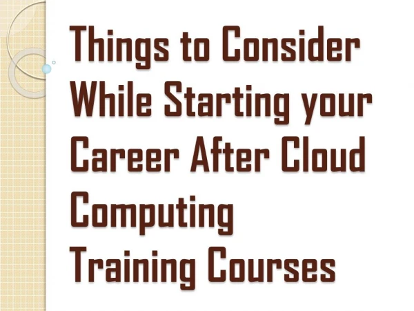 Popularity of Cloud Computing Training Courses