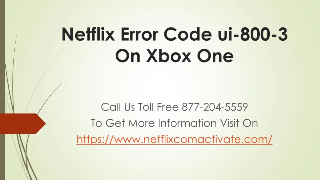 netflix error code ui 800 3 on xbox one