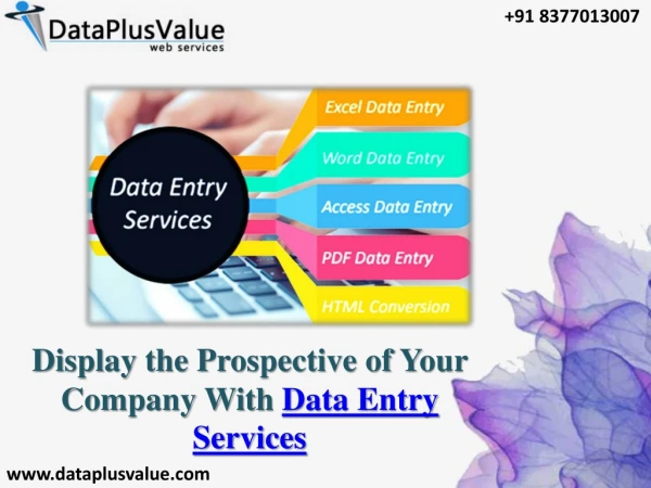 What is the training in Data Entry Services India?