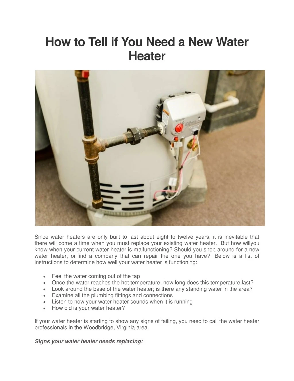 how to tell if you need a new water heater