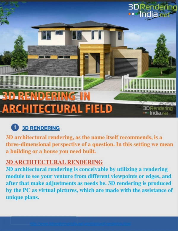 3d rendering uses in 3d architectural rendering | 3d interior rendering | 3d exterior rendering