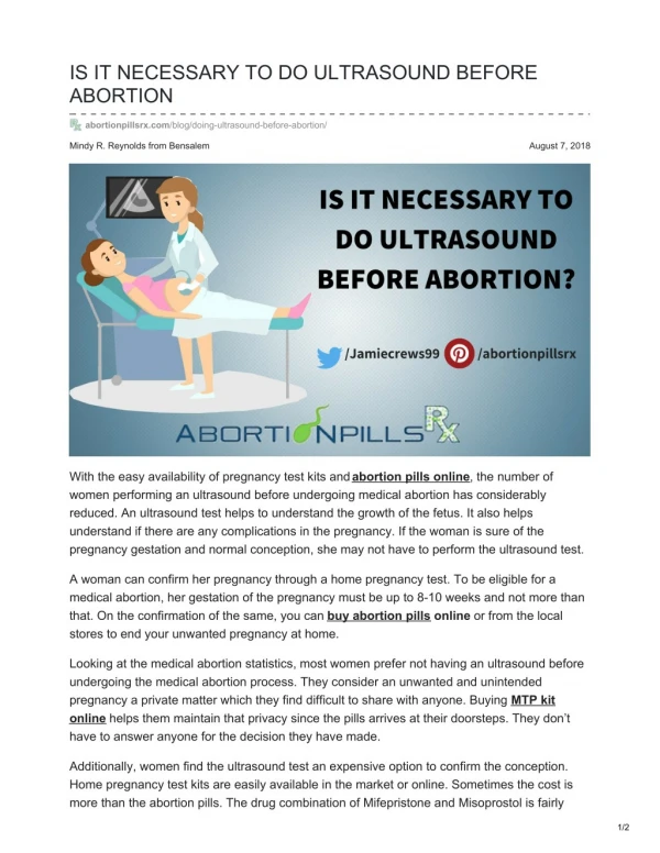 Is it necessary to do ultrasound before abortion