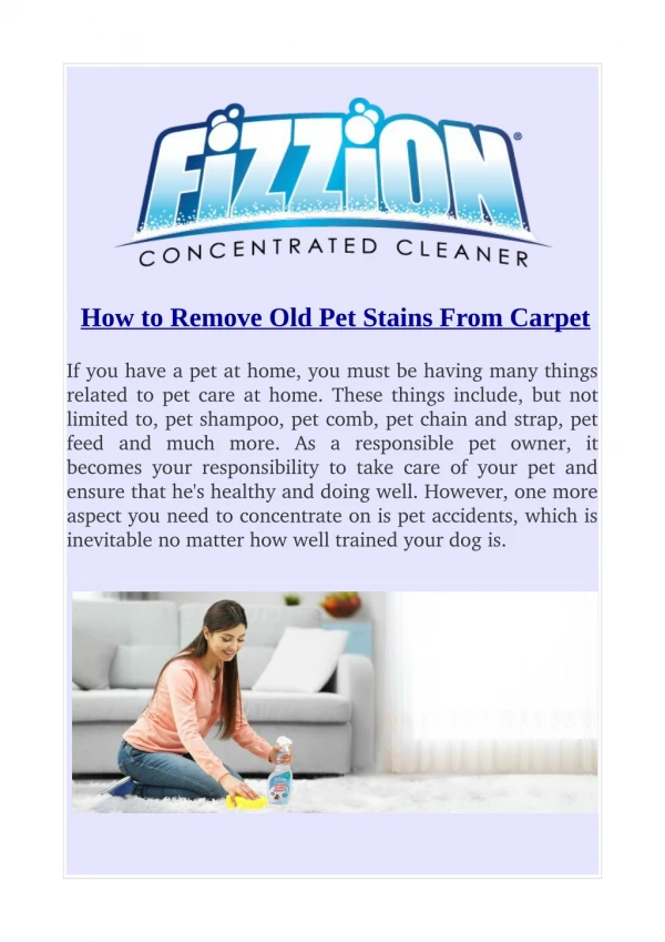 How to Remove Old Pet Stains From Carpet