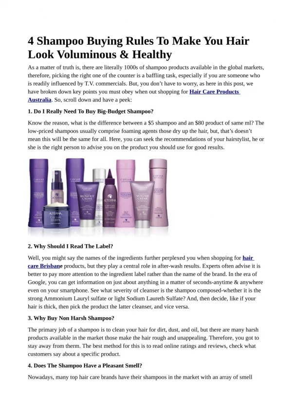 4 Shampoo Buying Rules To Make You Hair Look Voluminous & Healthy