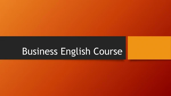 Business English Course