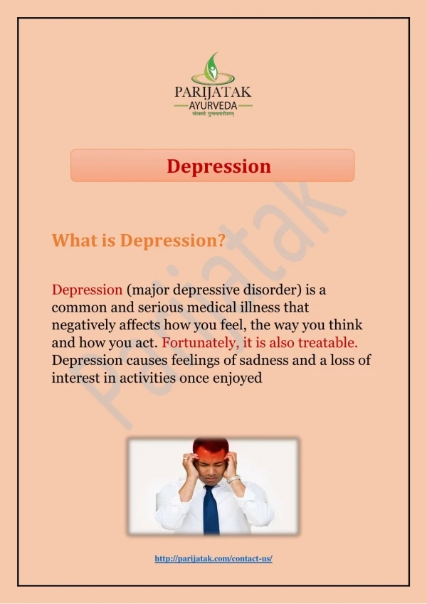 Get the best depression treatment in India from top ayurveda doctor