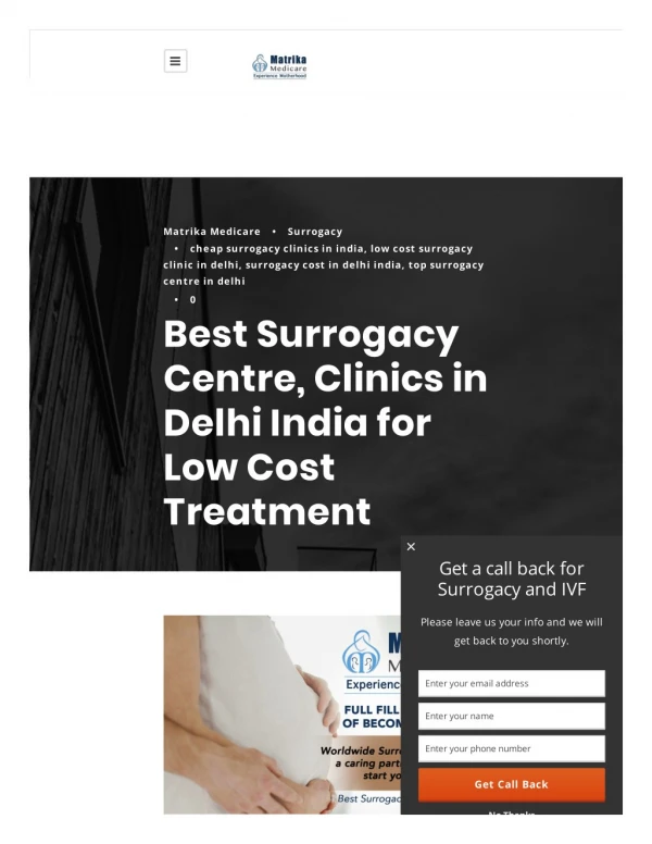 Best Surrogacy Centre, Clinics in Delhi India for Low Cost Treatment