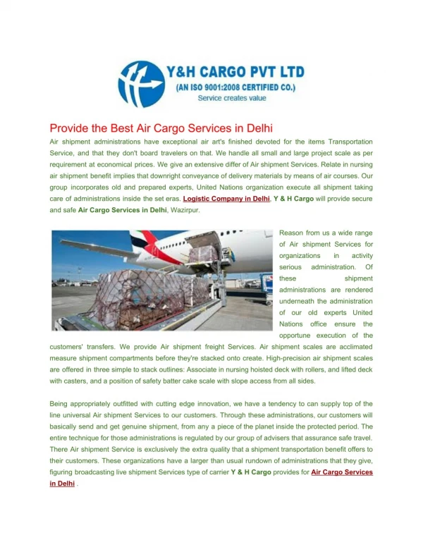 Best Air Cargo Services in Delhi