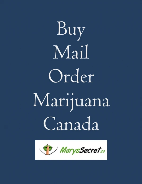 Buy Mail Order Marijuana Canada - Marys Secret