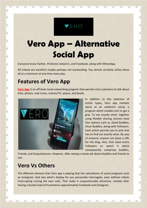 Vero App – Alternative Social App