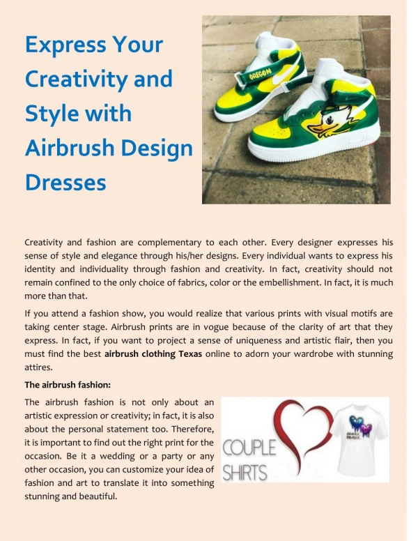 Express Your Creativity and Style with Airbrush Design Dresses