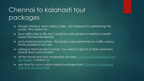 Kalahasti Tour Package from Chennai