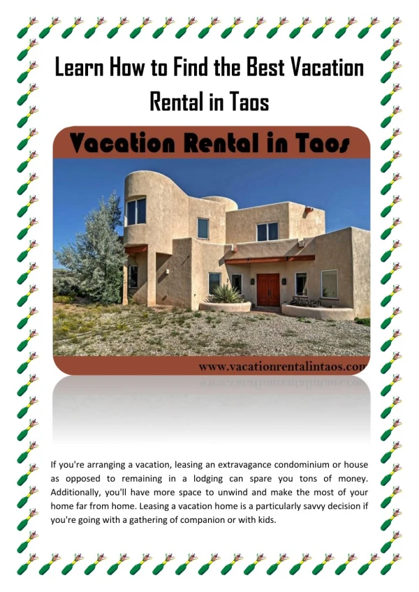 Learn How to Find the Best Vacation Rental in Taos