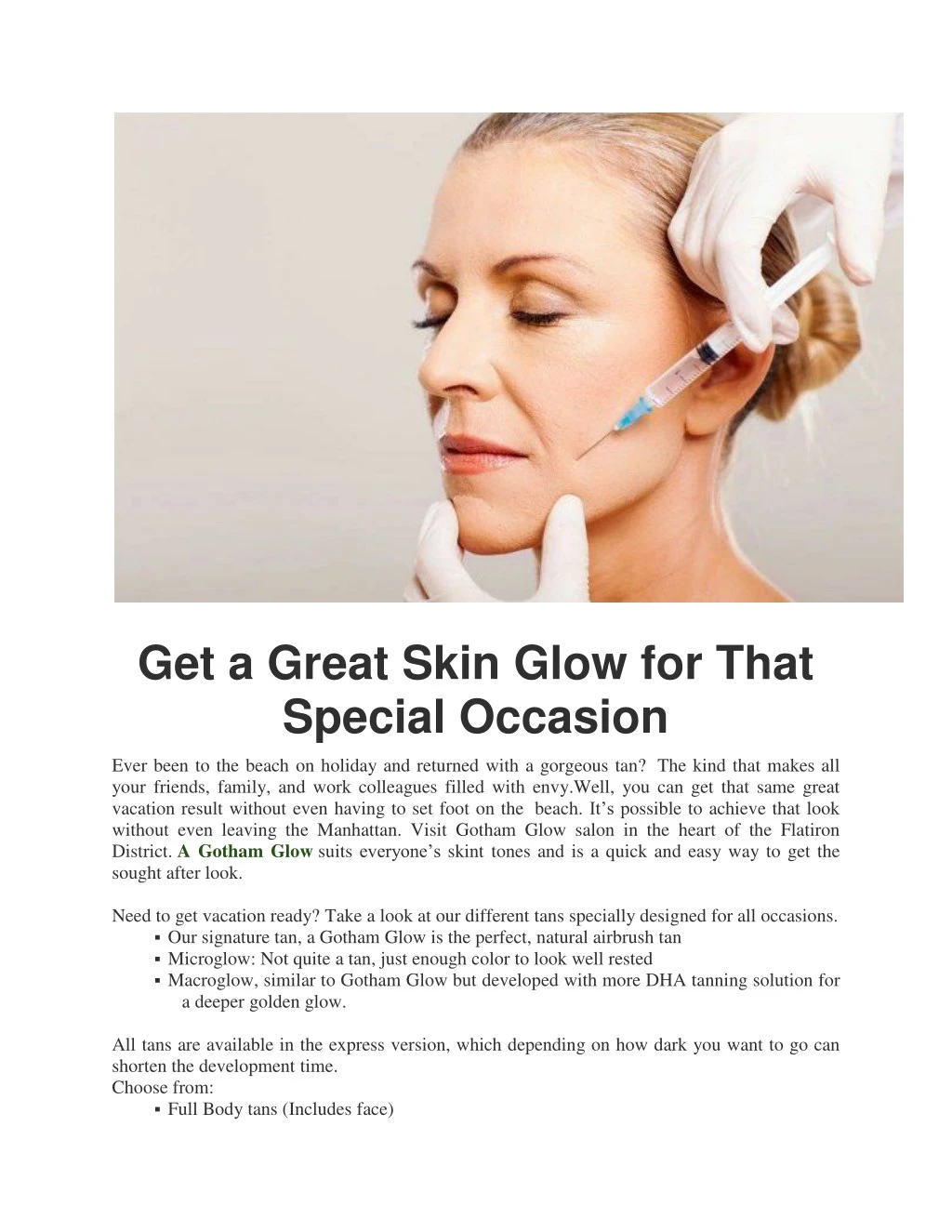 comments off on get a great skin glow for that