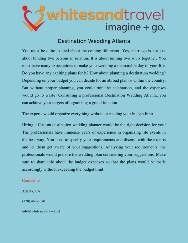 Destination Wedding Atlanta