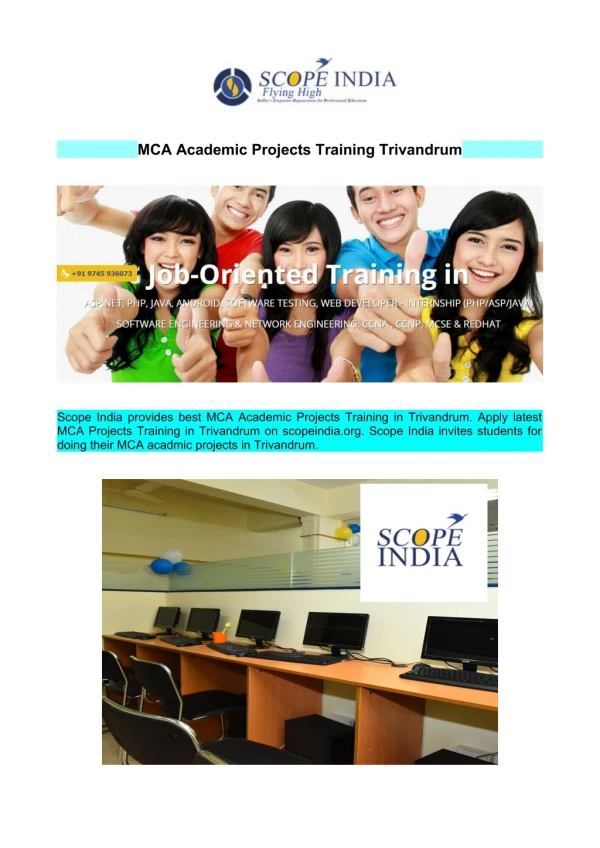 MCA Academic Projects Training Trivandrum