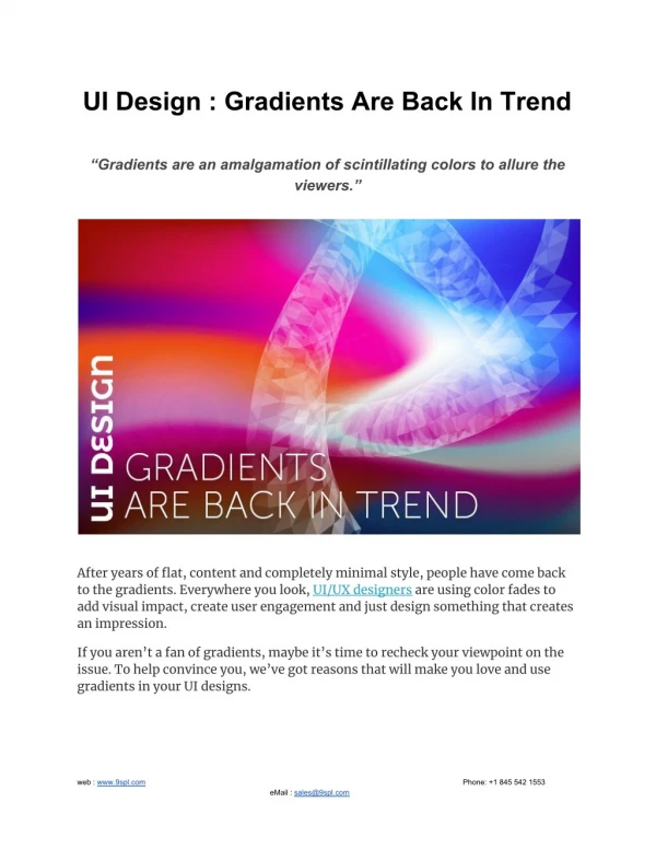 UI Design : Gradients Are Back In Trend