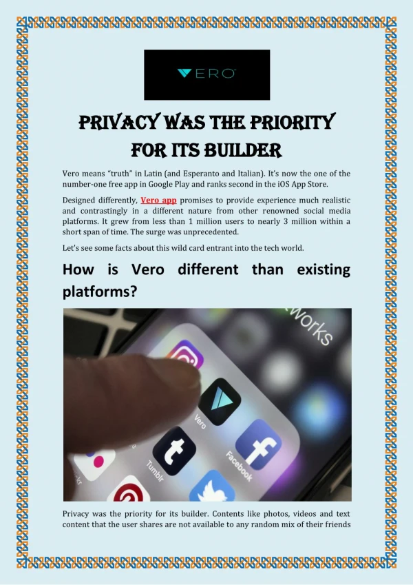 Privacy Was The Priority For Its Builder