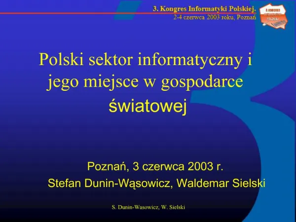 Polski sektor informatyczny i jego miejsce w gospodarce swiatowej