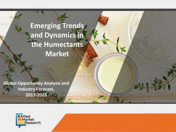Humectants Market Expected to Reach $29,500 Million, Globally, by 2023