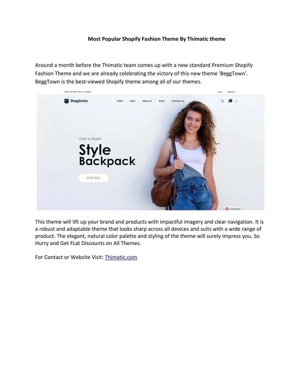 most popular shopify fashion theme by thimatic