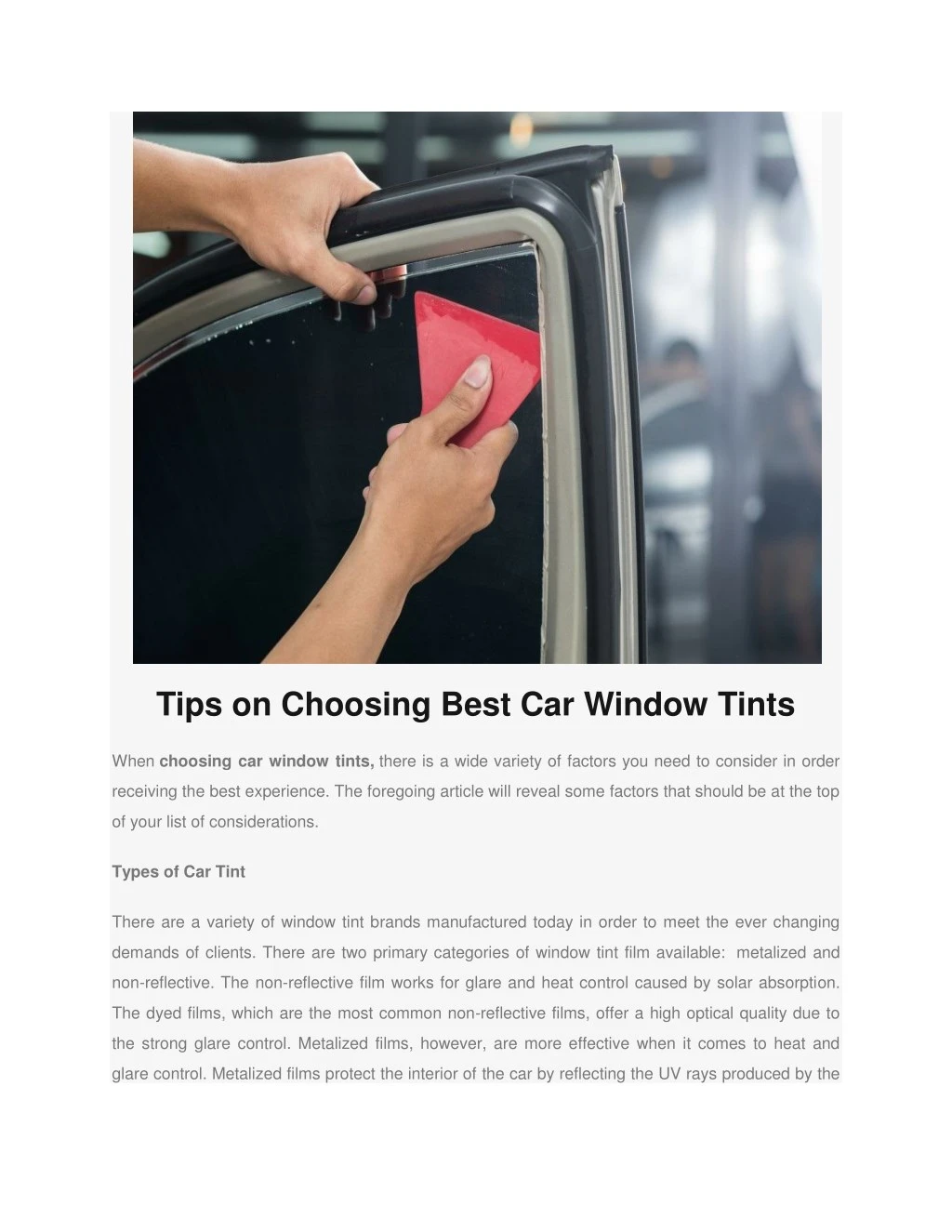 tips on choosing best car window tints