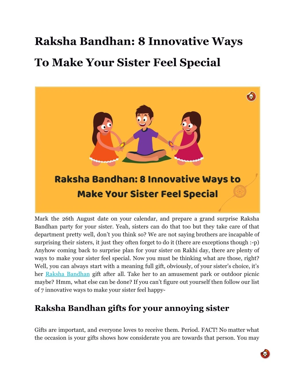 raksha bandhan 8 innovative ways