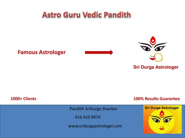 Sri Durga Astrologer – Vashikaran Specialist in Toronto.