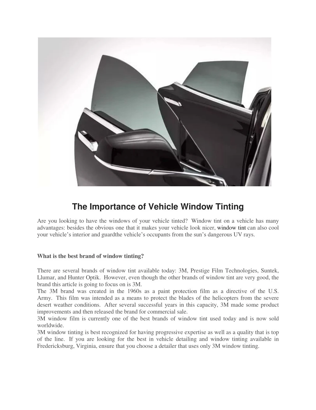 the importance of vehicle window tinting