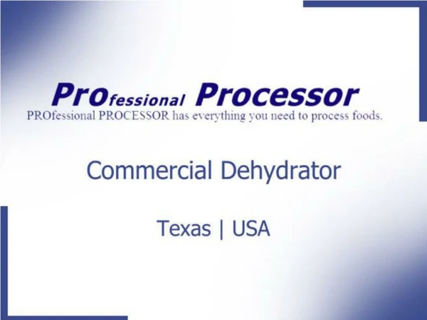 Best Commercial dehydrator available in - ProProcessor