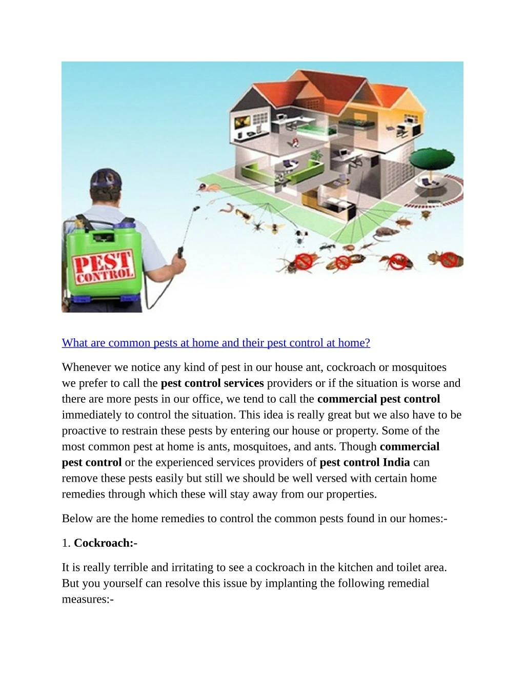 what are common pests at home and their pest