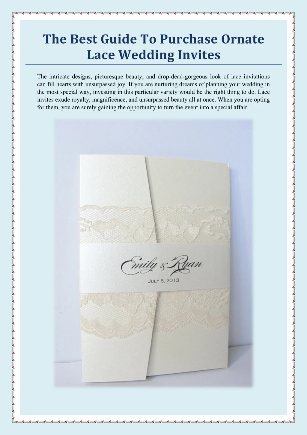 the best guide to purchase ornate lace wedding