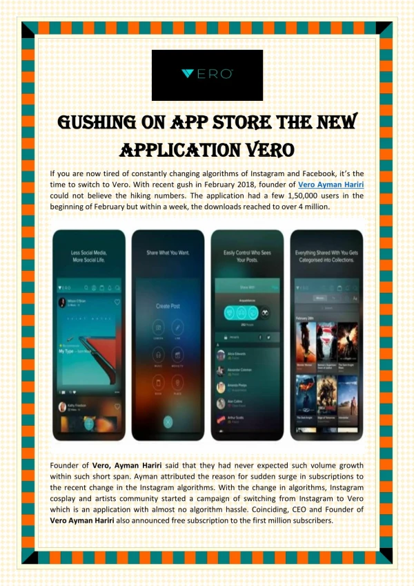 Gushing on App Store The New Application Vero
