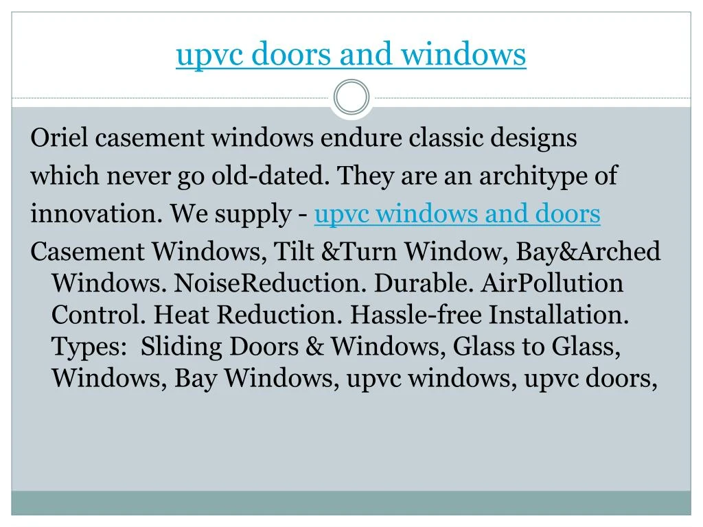upvc doors and windows