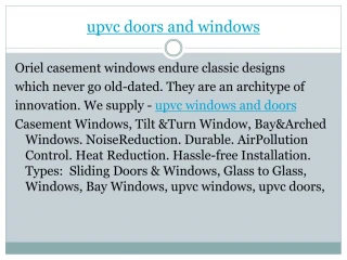 uPVC doors and windows