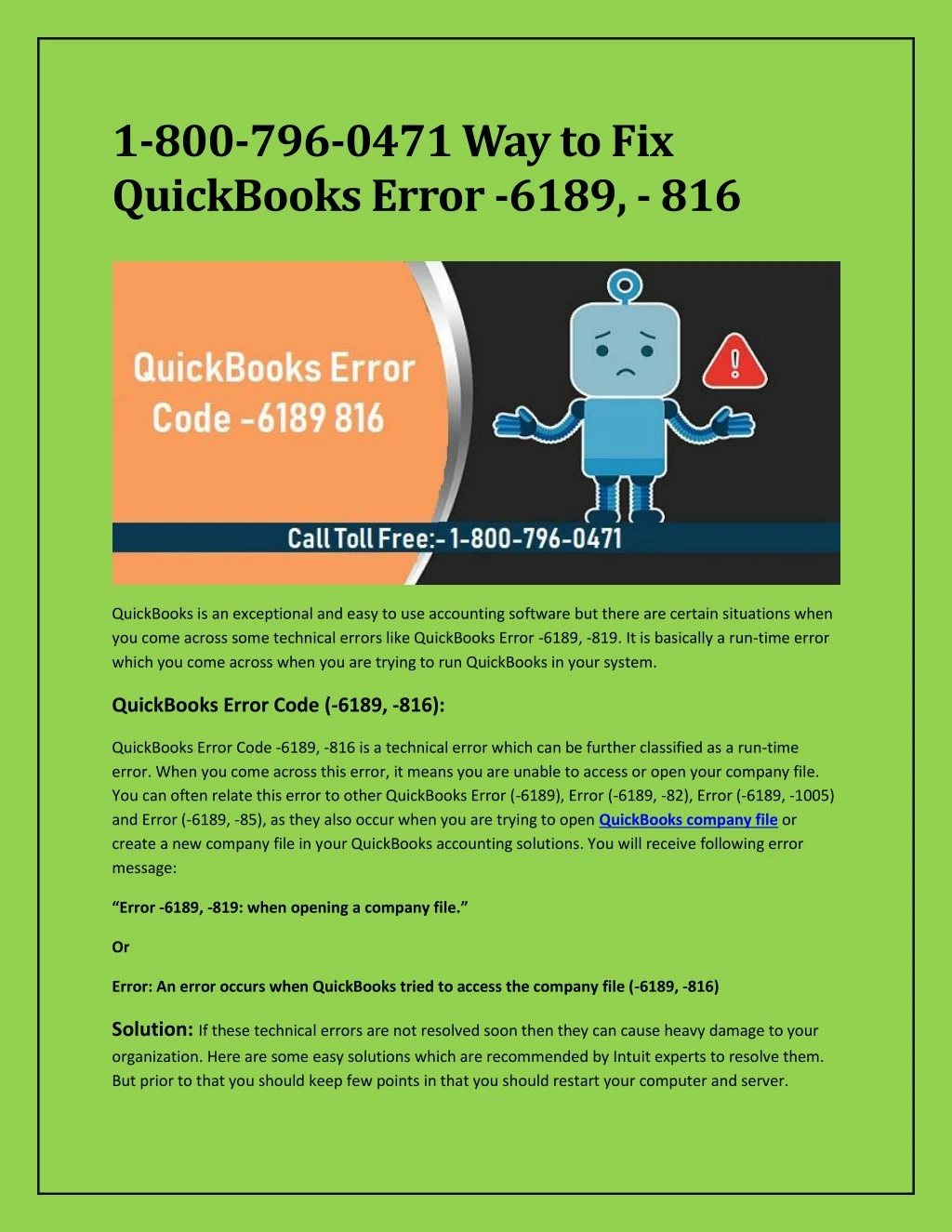 1 800 796 0471 way to fix quickbooks error 6189