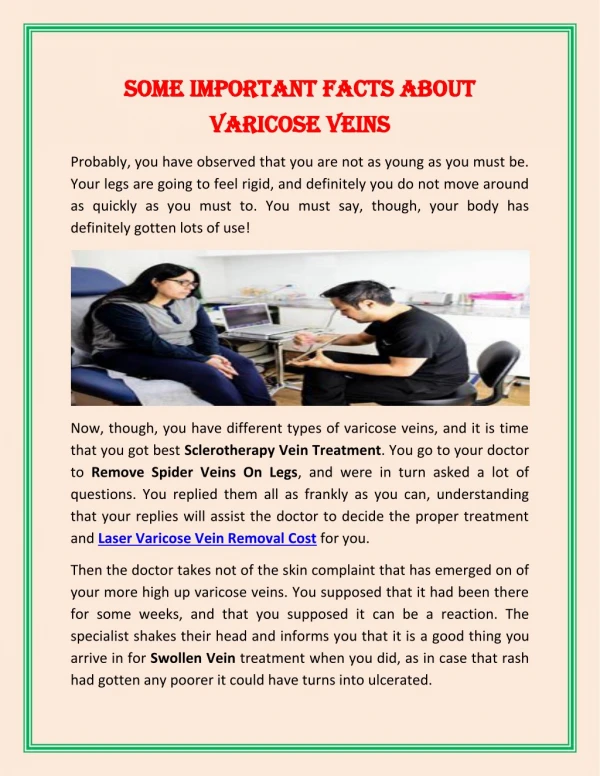 Look Good and Attractive with Possible Vein Treatment