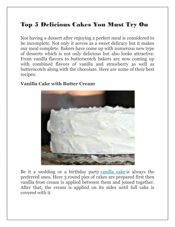 Vanilla Cake | The Baking ChocolaTess