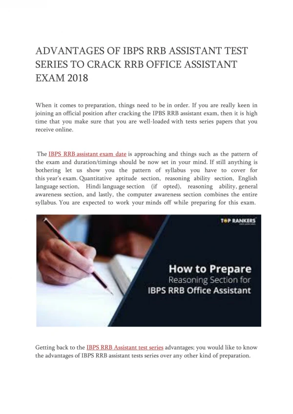 IBPS RRB Assistant Mock Test 2018