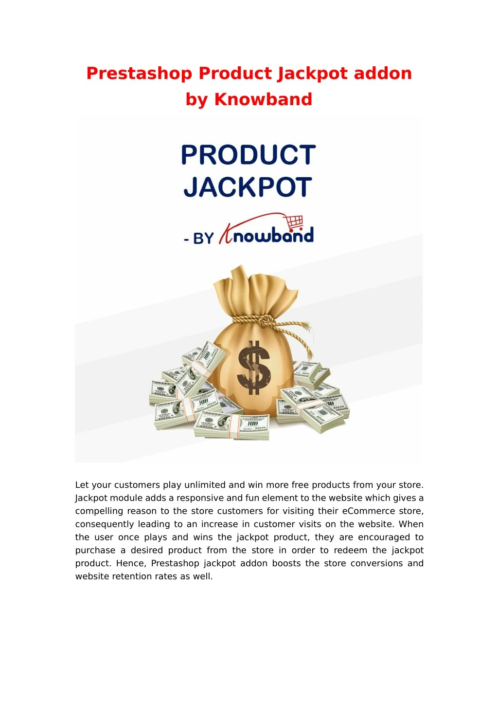 prestashop product jackpot addon by knowband