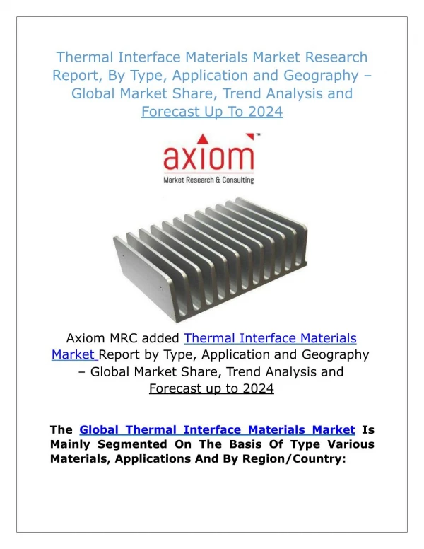 thermal interface materials market research