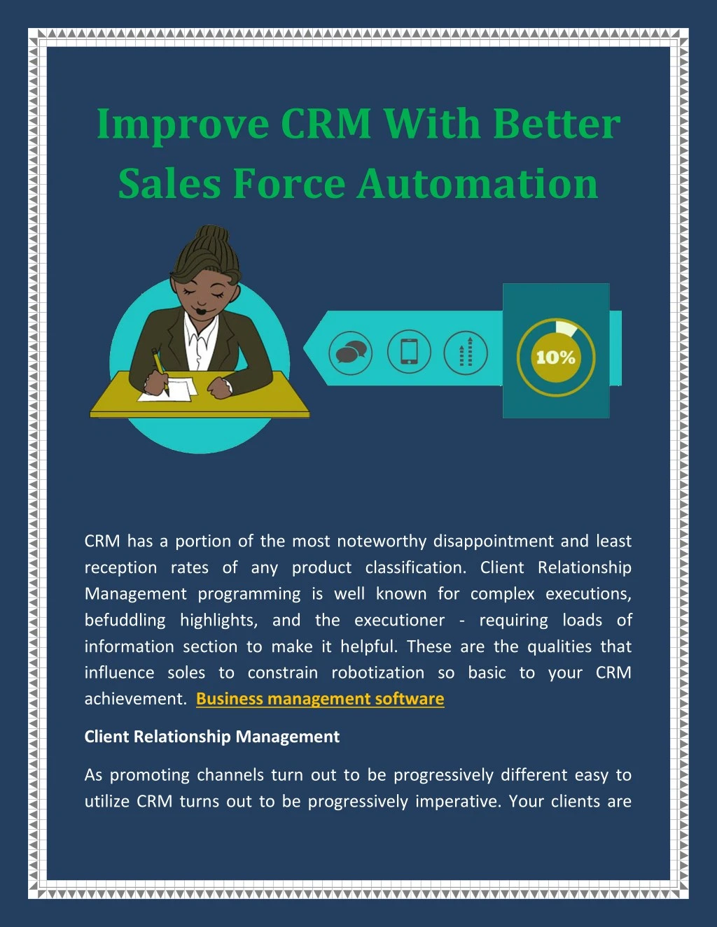 improve crm with better sales force automation